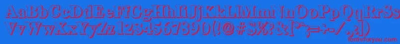 CasadshadowHeavyRegular Font – Red Fonts on Blue Background