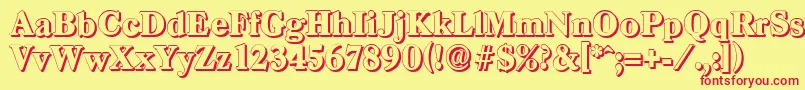 CasadshadowHeavyRegular Font – Red Fonts on Yellow Background