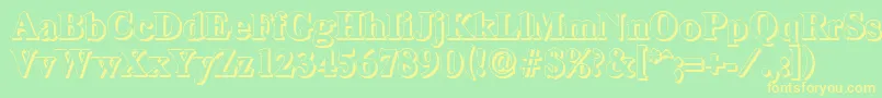 CasadshadowHeavyRegular-Schriftart – Gelbe Schriften auf grünem Hintergrund