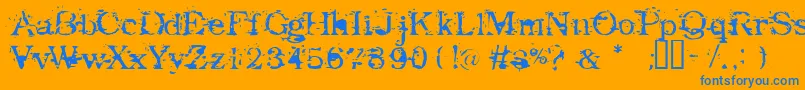 Goodbye Font – Blue Fonts on Orange Background