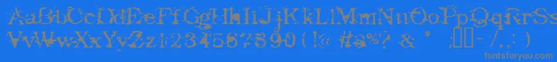 フォントGoodbye – 青い背景に灰色の文字