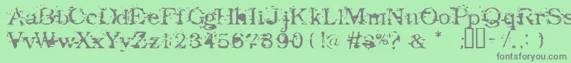 フォントGoodbye – 緑の背景に灰色の文字