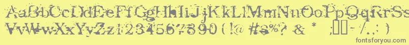 フォントGoodbye – 黄色の背景に灰色の文字