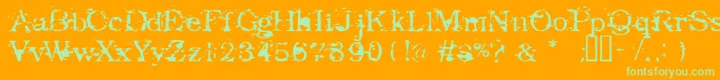 Goodbye Font – Green Fonts on Orange Background