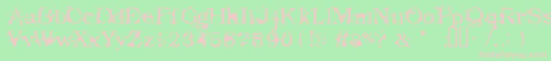 Goodbye Font – Pink Fonts on Green Background