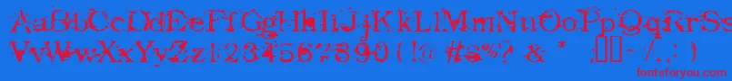 Goodbye Font – Red Fonts on Blue Background