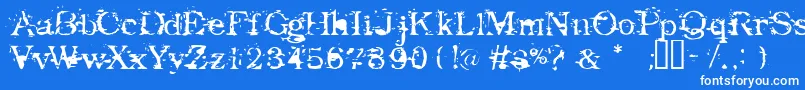 Czcionka Goodbye – białe czcionki na niebieskim tle