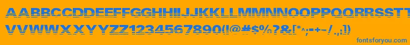 フォントVentilateAoe – オレンジの背景に青い文字
