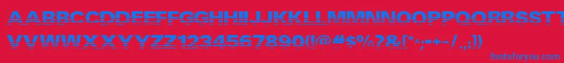 VentilateAoe Font – Blue Fonts on Red Background