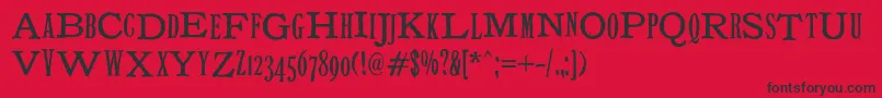 Tuce Font – Black Fonts on Red Background