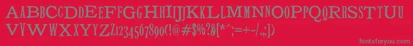 Tuce Font – Gray Fonts on Red Background