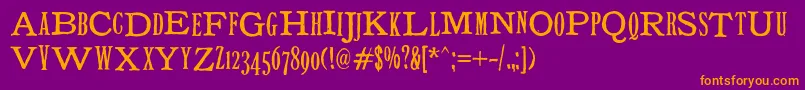 Tuce Font – Orange Fonts on Purple Background