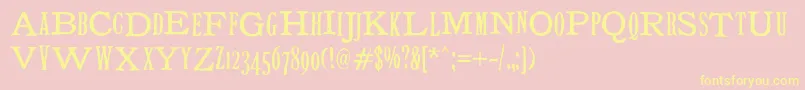 Tuce Font – Yellow Fonts on Pink Background
