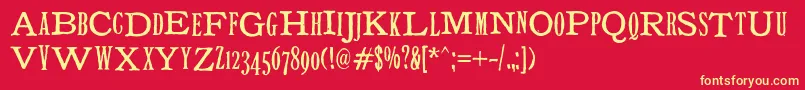 Tuce Font – Yellow Fonts on Red Background