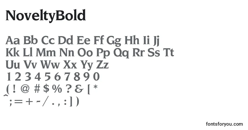 Schriftart NoveltyBold – Alphabet, Zahlen, spezielle Symbole