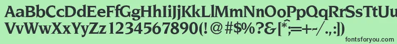 フォントNoveltyBold – 緑の背景に黒い文字