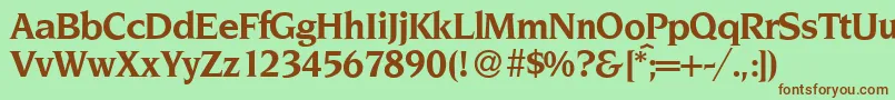 NoveltyBold Font – Brown Fonts on Green Background