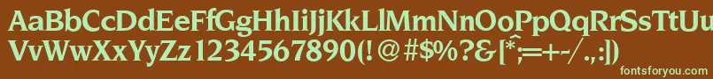 NoveltyBold Font – Green Fonts on Brown Background