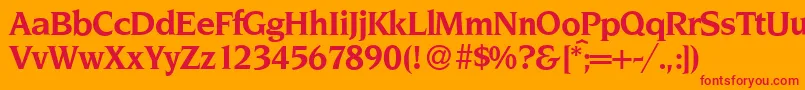 NoveltyBold Font – Red Fonts on Orange Background