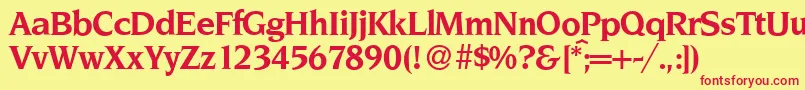NoveltyBold Font – Red Fonts on Yellow Background