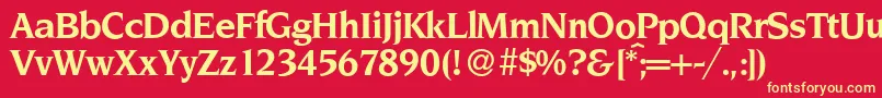 フォントNoveltyBold – 黄色の文字、赤い背景