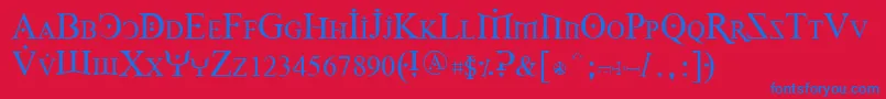 FireOfYsgardRegular Font – Blue Fonts on Red Background