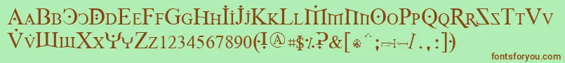 FireOfYsgardRegular Font – Brown Fonts on Green Background