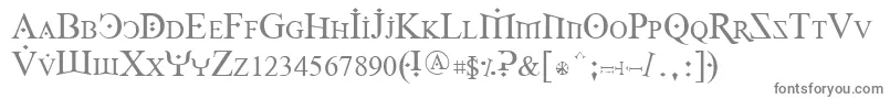 フォントFireOfYsgardRegular – 白い背景に灰色の文字