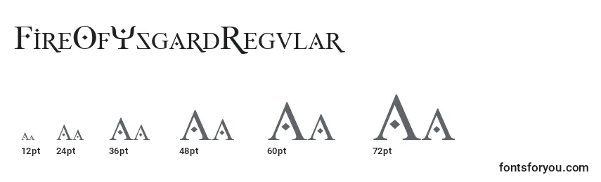 Размеры шрифта FireOfYsgardRegular