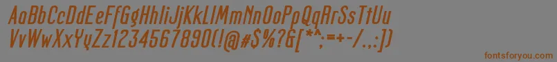 MagerFatItalic-fontti – ruskeat fontit harmaalla taustalla