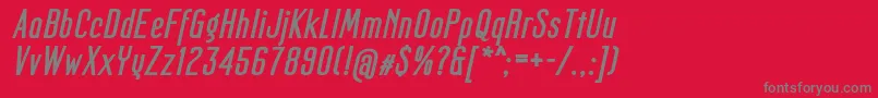 MagerFatItalic Font – Gray Fonts on Red Background