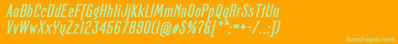 MagerFatItalic Font – Green Fonts on Orange Background