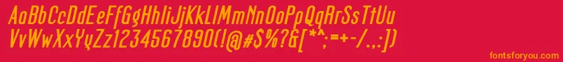 MagerFatItalic Font – Orange Fonts on Red Background