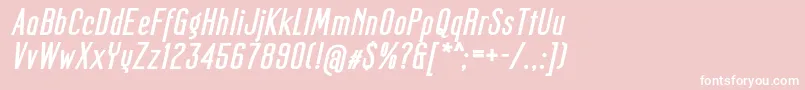 Police MagerFatItalic – polices blanches sur fond rose