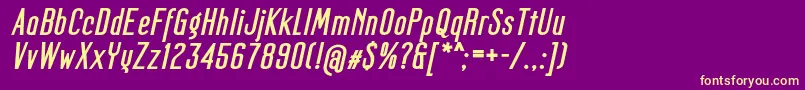 Saiba mais sobre a fonte MagerFatItalic Fonte MagerFatItalic – fontes amarelas em um fundo roxo