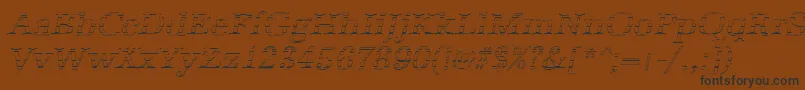 フォントAntiquagoItalic – 黒い文字が茶色の背景にあります