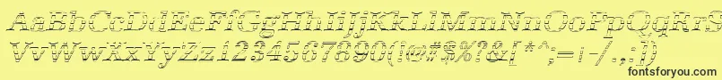 Шрифт AntiquagoItalic – чёрные шрифты на жёлтом фоне