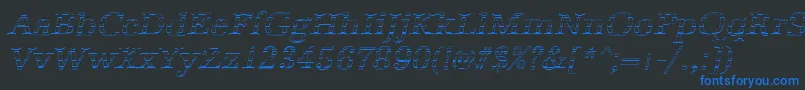 AntiquagoItalic Font – Blue Fonts on Black Background