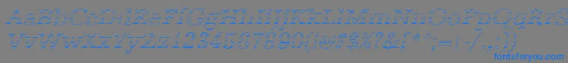 Czcionka AntiquagoItalic – niebieskie czcionki na szarym tle