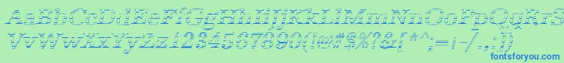 AntiquagoItalic Font – Blue Fonts on Green Background