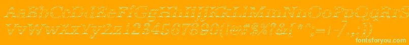 AntiquagoItalic Font – Green Fonts on Orange Background