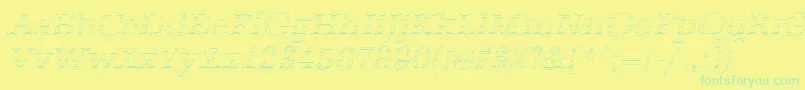 AntiquagoItalic Font – Green Fonts on Yellow Background