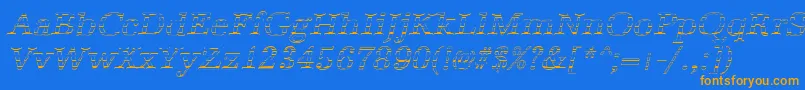 AntiquagoItalic Font – Orange Fonts on Blue Background