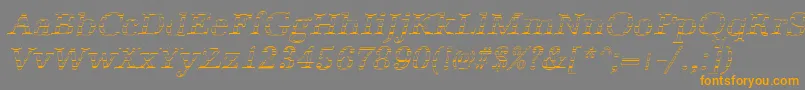 Czcionka AntiquagoItalic – pomarańczowe czcionki na szarym tle
