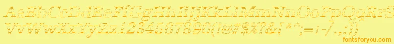 AntiquagoItalic Font – Orange Fonts on Yellow Background
