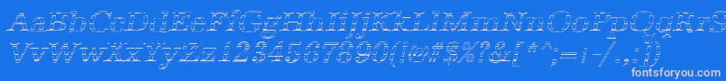 AntiquagoItalic Font – Pink Fonts on Blue Background