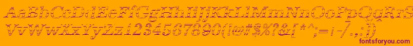 AntiquagoItalic Font – Purple Fonts on Orange Background