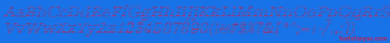 Police AntiquagoItalic – polices rouges sur fond bleu
