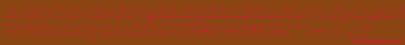 Fonte AntiquagoItalic – fontes vermelhas em um fundo marrom