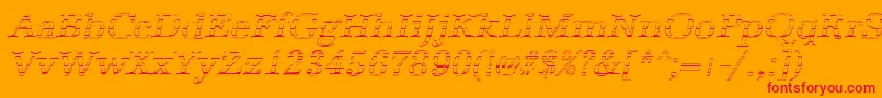 AntiquagoItalic Font – Red Fonts on Orange Background